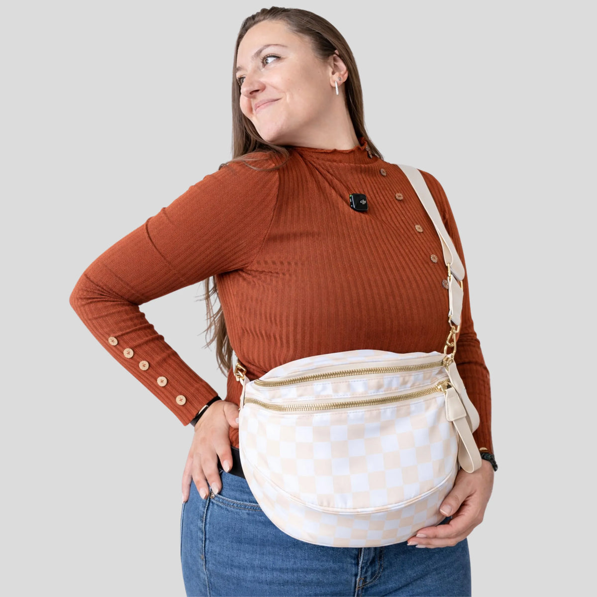 Kit Élégance Damier Beige - porté
