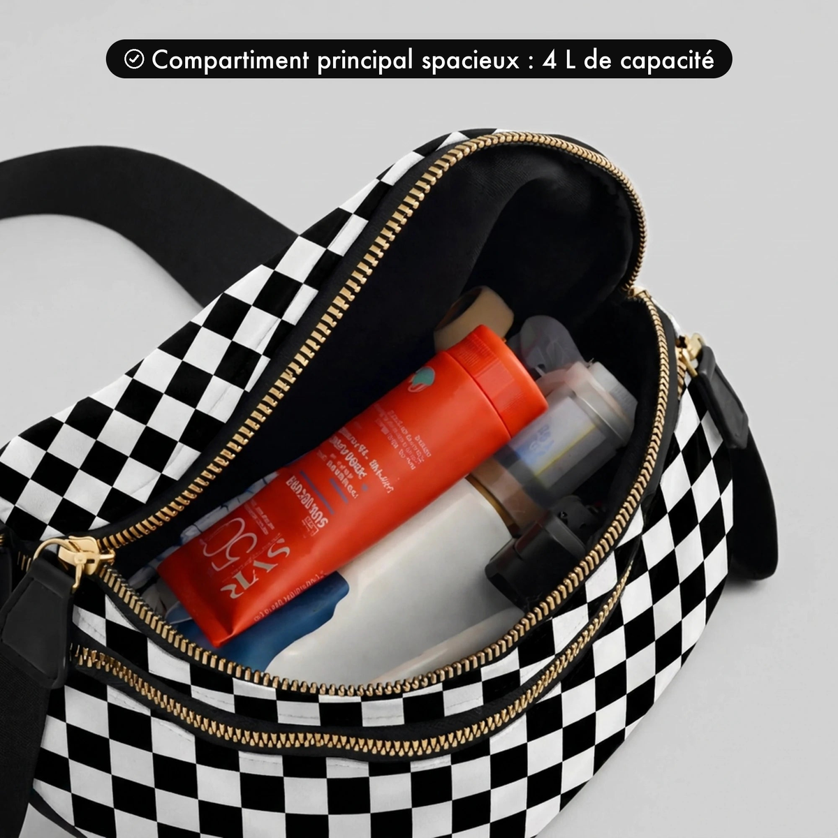 Kit Élégance Damier Noir et Blanc - capacité 4 L