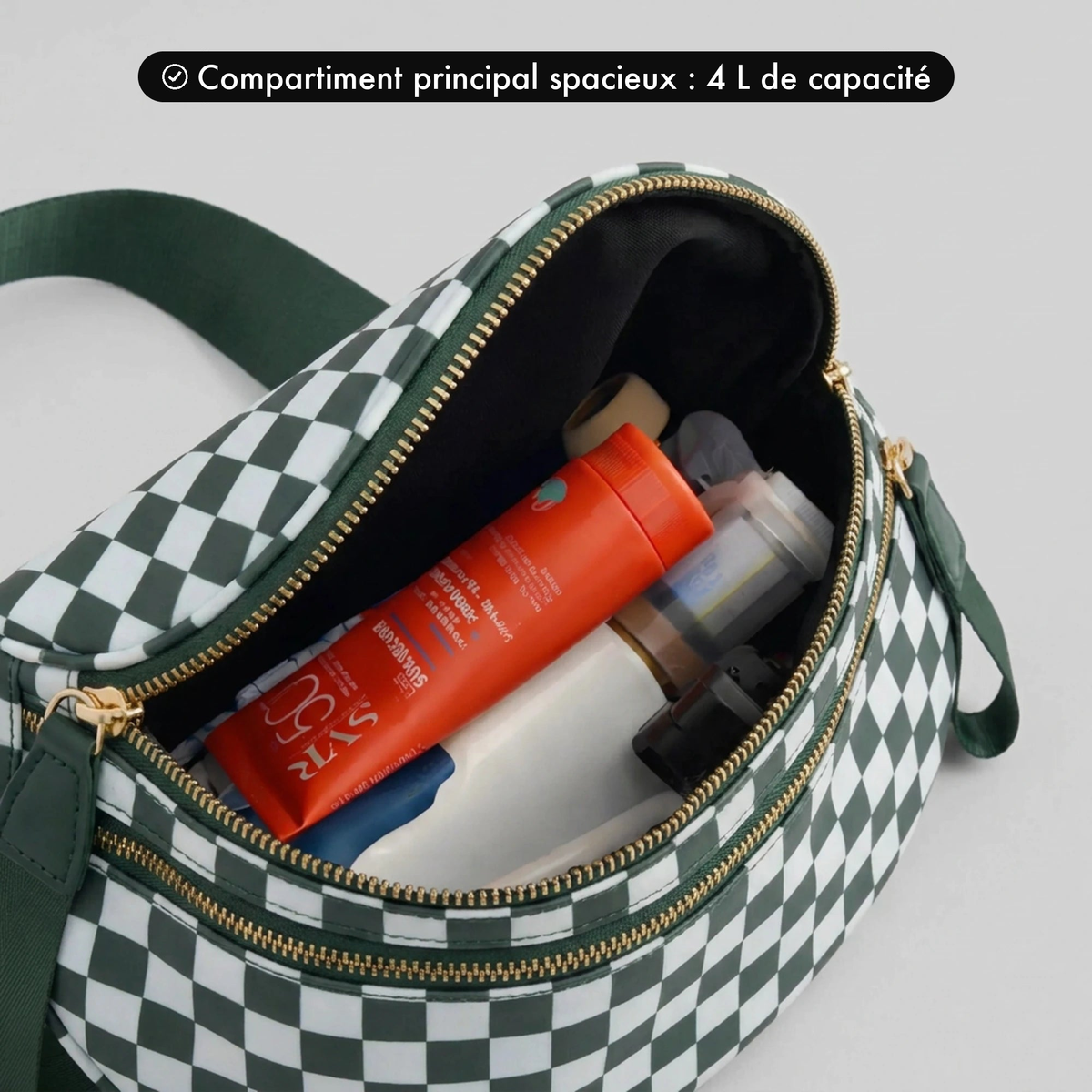 Kit Élégance Damier Vert Sapin - capacité 4 L