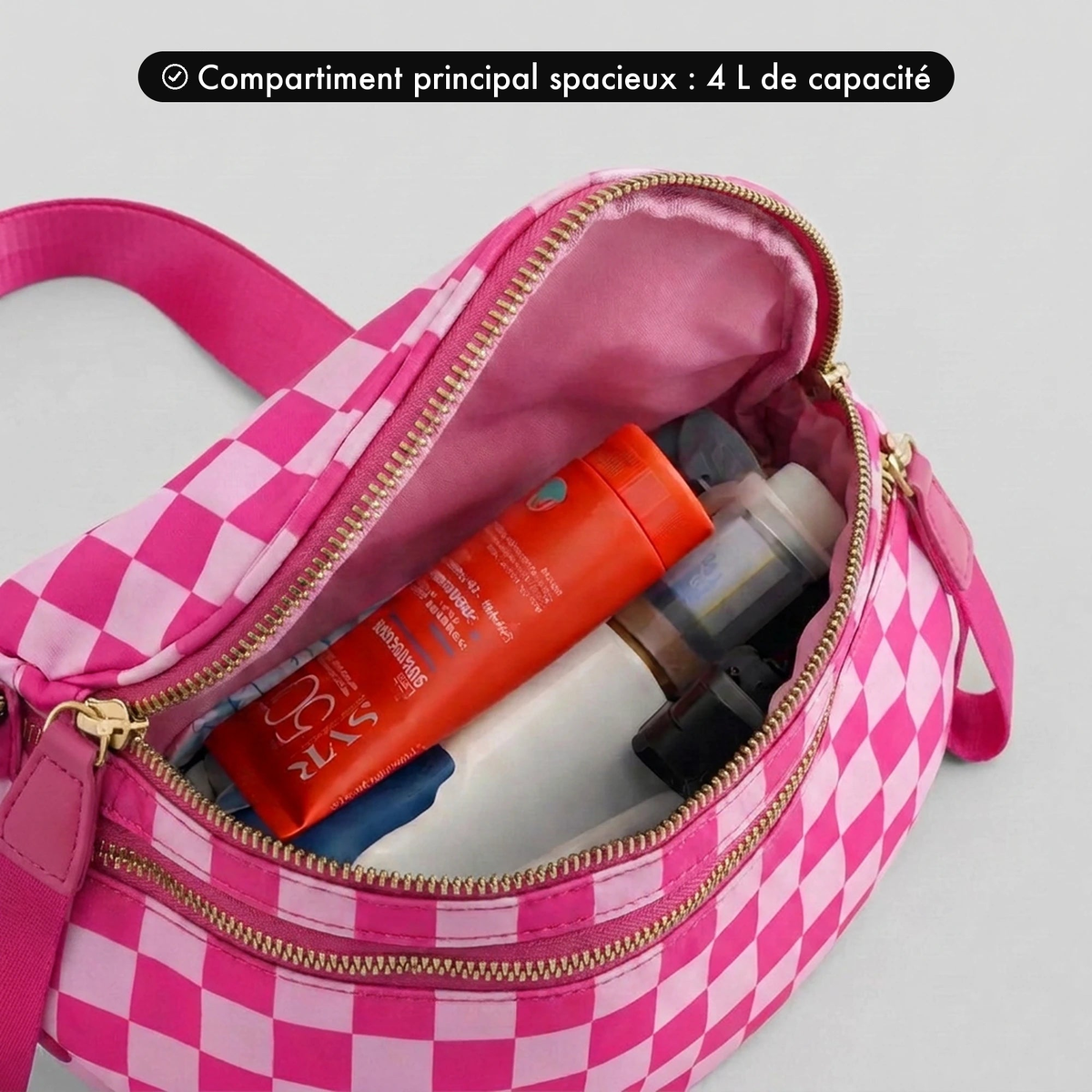 Kit Élégance Damier Rose - capacité 4 L