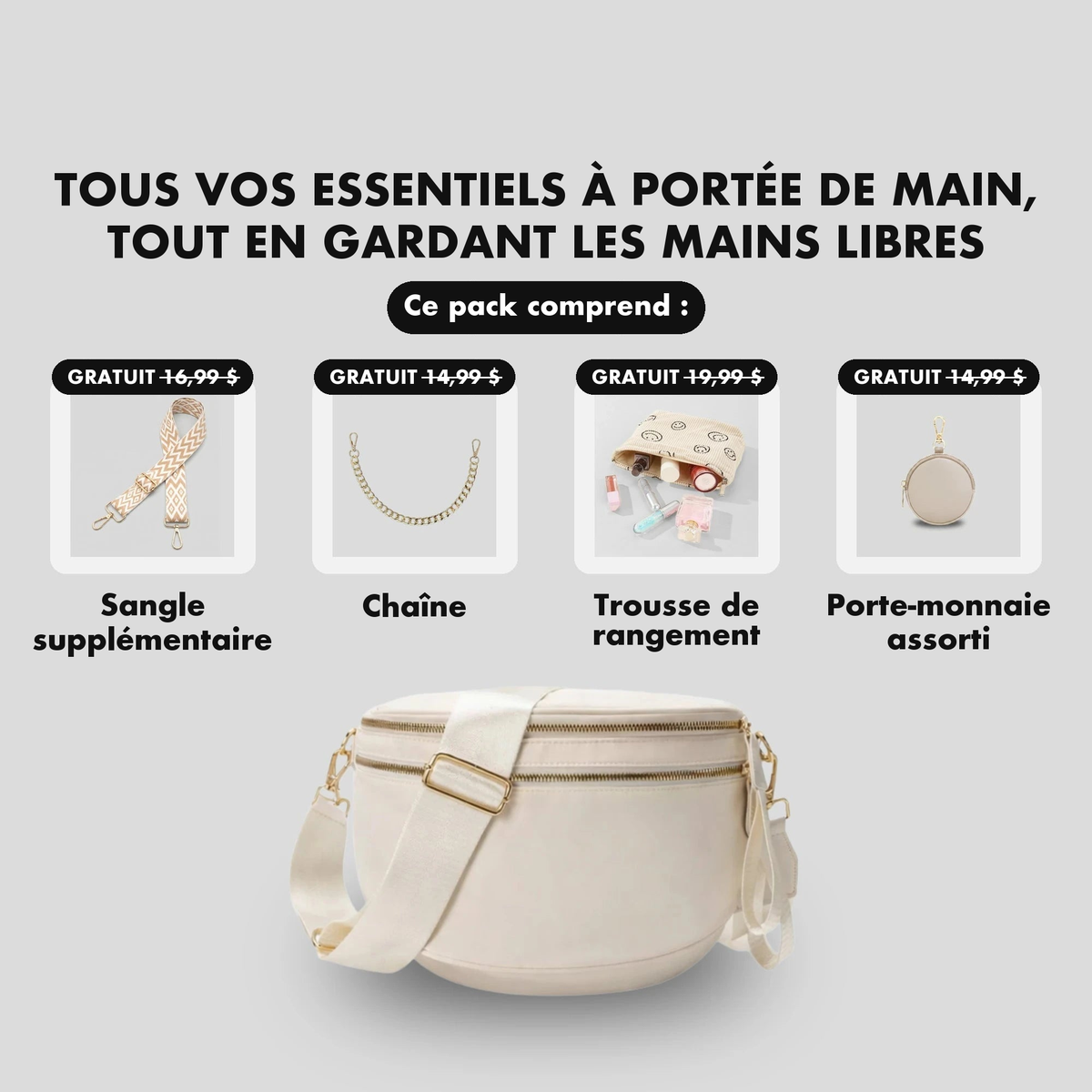 Kit Élégance Beige Uni - cadeaux offerts