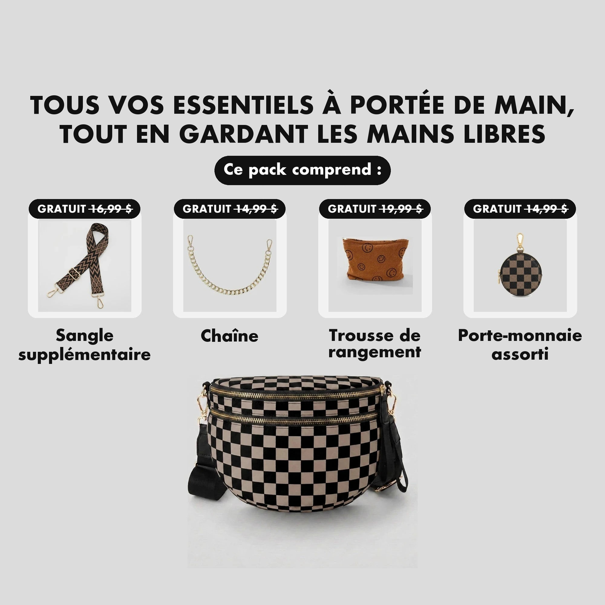 Kit Élégance Damier Moka - cadeaux offerts
