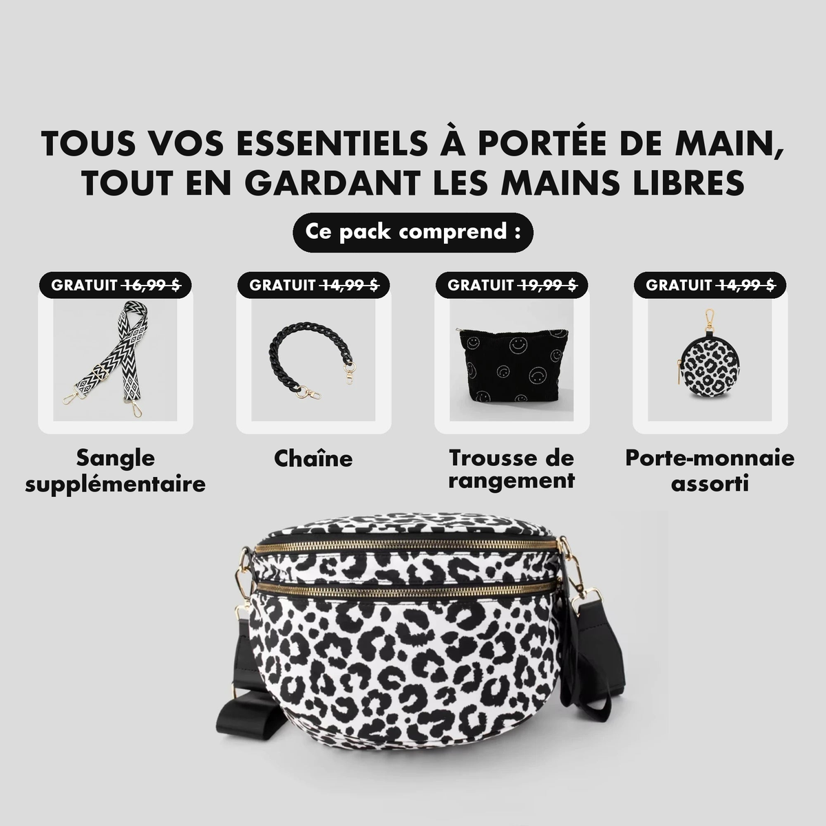 Kit Élégance Léopard Noir - cadeaux offerts