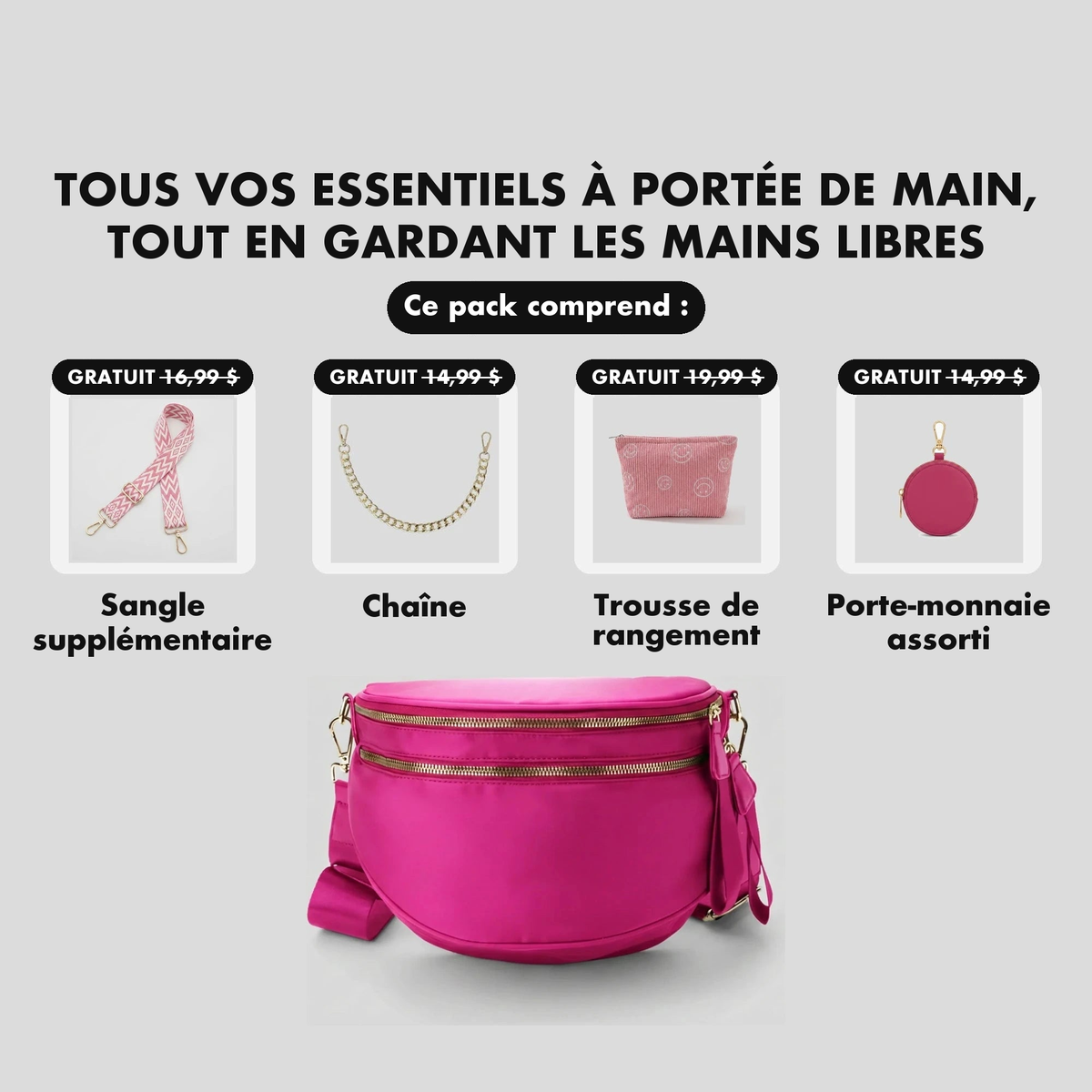 Kit Élégance Rose fushia - cadeaux offerts