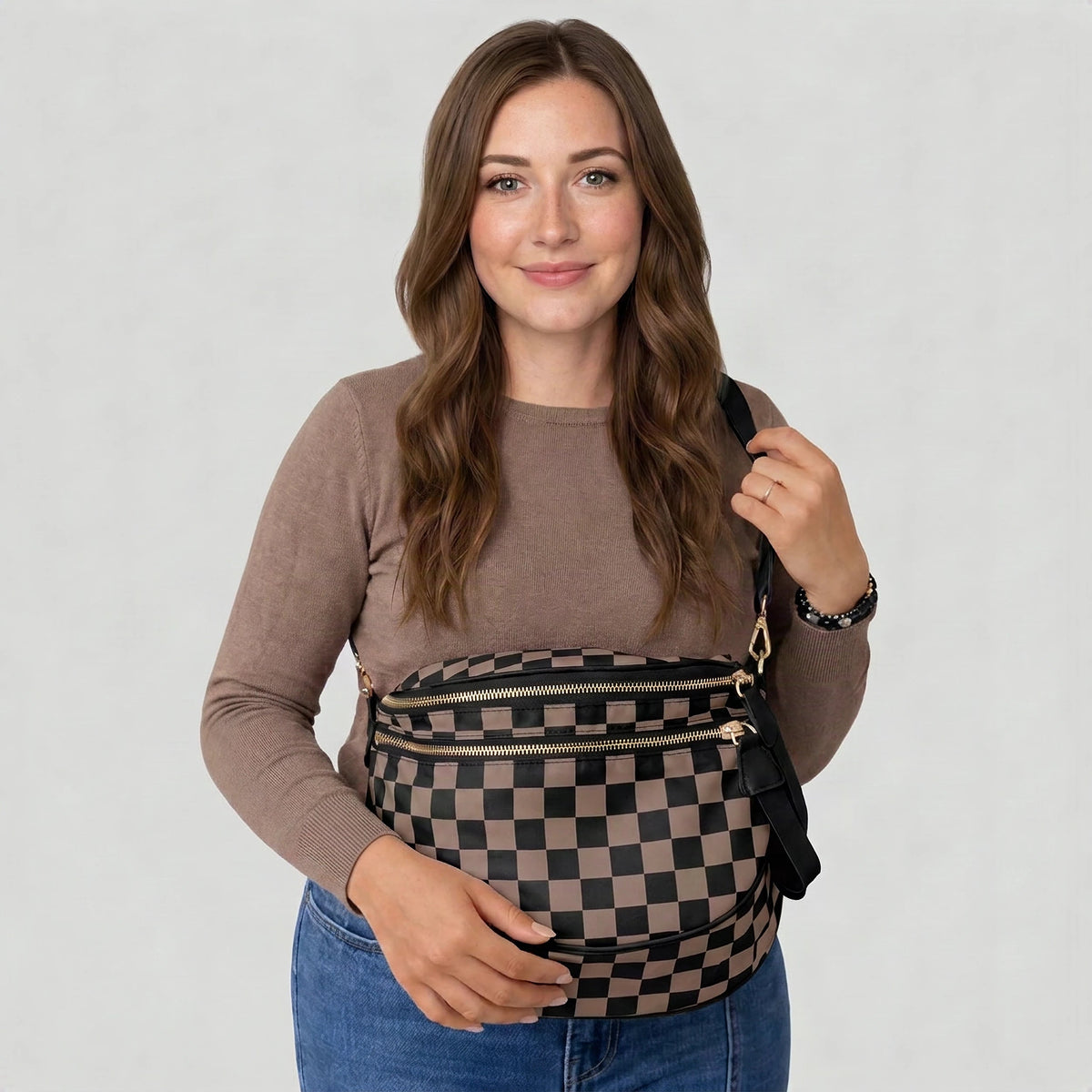 Kit Élégance Damier Moka - porté